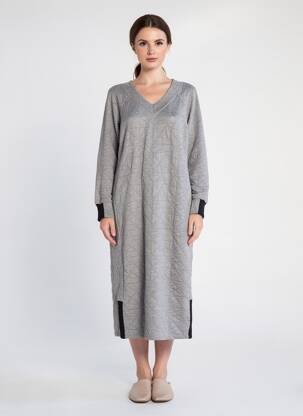Rochie midi mâneci lungi mâneci lungi gri GERSHON BRAM femeie