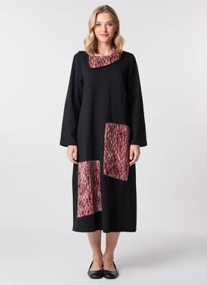 Rochie midi mâneci lungi mâneci lungi roșu KOZAN femeie
