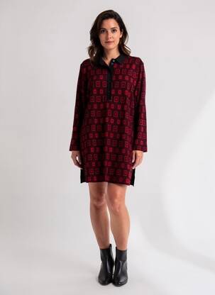 Rochie scurtă mâneci lungi mâneci lungi roșu ALEMBIKA femeie