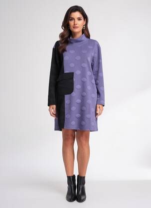 Rochie scurtă mâneci lungi mâneci lungi violet KOZAN femeie