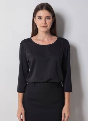 Tricou mâneci 3/4 mâneci 3/4 negru KOZAN femeie