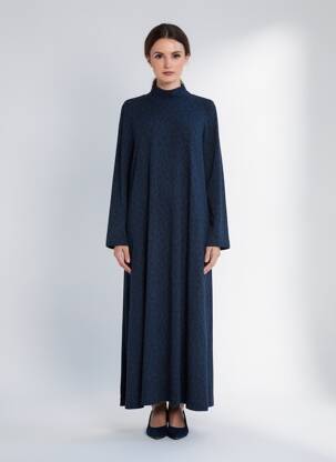 Rochie lungă mâneci lungi mâneci lungi albastru ALEMBIKA femeie