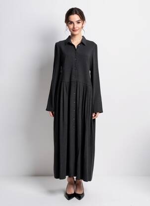 Rochie lungă mâneci lungi mâneci lungi gri URBAN BY ALEMBIKA femeie