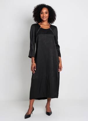 Rochie midi mâneci lungi mâneci lungi negru ELSEWHERE femeie