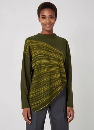 Pulover elasticitate mâneci lungi verde CPC femeie
