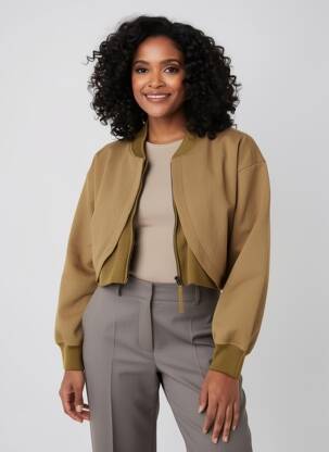 Jachete casual guler rotund verde CPC femeie