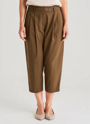 Pantalon 7/8 talie înaltă talie înaltă maro CPC femeie