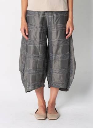 Pantalon 7/8 talie înaltă talie înaltă gri KOZAN femeie