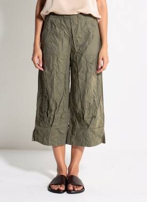 Pantalon trei sferturi elasticitate mărime normală verde KOZAN femeie