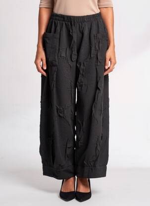 Pantalon larg buzunare mărime normală negru KOZAN femeie