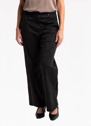 Pantalon drept țesătură poplin mărime normală negru ELSEWHERE femeie