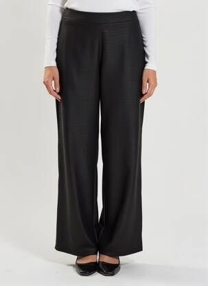 Pantalon drept talie elastică mărime normală negru KOZAN femeie