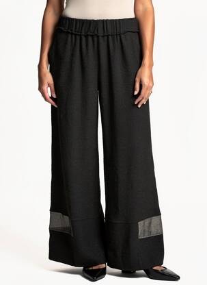 Pantalon larg țesătură crep mărime normală negru GERSHON BRAM femeie