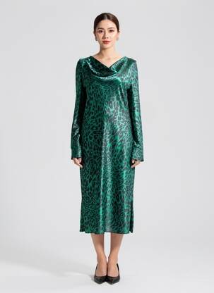 Rochie midi mâneci lungi mâneci lungi verde JOSEPH RIBKOFF femeie
