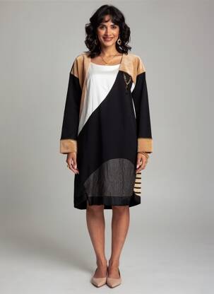 Rochie midi mâneci lungi mâneci lungi negru ELISA CAVALETTI femeie