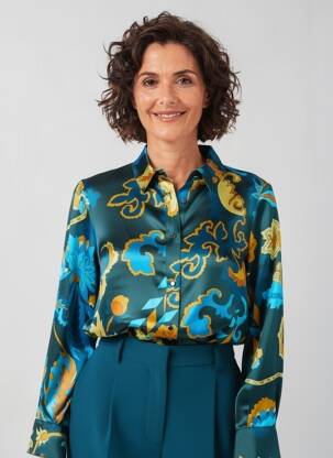 Cămașă imprimeu floral mâneci lungi albastru GREGORY PAT femeie