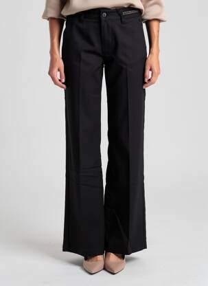 Pantalon evazat talie cu cleme talie înaltă negru FREEMAN T.PORTER femeie