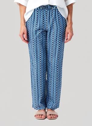 Pantalon drept țesătură crep mărime normală albastru OLSEN femeie
