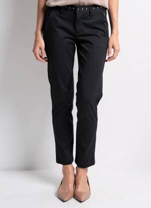 Pantalon chino țesătură poplin mărime normală negru FREEMAN T.PORTER femeie