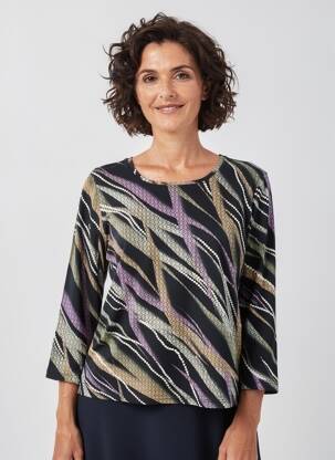 Tricou mâneci 3/4 mâneci 3/4 negru HAJO femeie