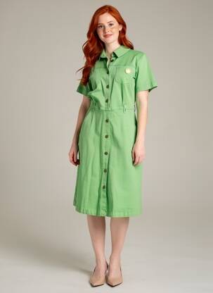 Rochie midi mâneci scurte mâneci scurte verde WHO'S THAT GIRL femeie