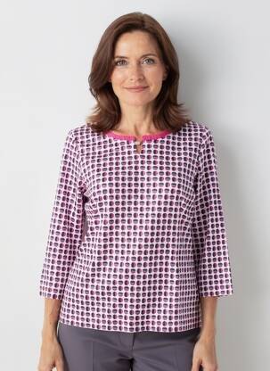 Top imprimeu fantezie mâneci 3/4 violet RABE femeie