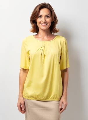 Tricou guler rotund mâneci scurte galben RABE femeie