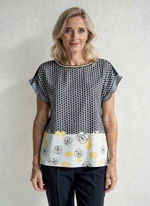 Tricou imprimeu fantezie mâneci scurte albastru THOMAS RABE femeie