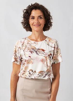 Top imprimeu fantezie mâneci scurte roz GERRY WEBER femeie