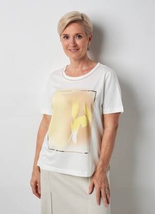 Tricou imprimeu fantezie mâneci scurte alb GERRY WEBER femeie