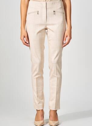 Pantalon slim talie elastică mărime normală bej GARDEUR femeie