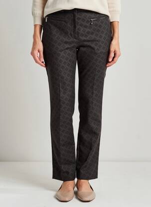 Pantalon slim talie elastică mărime normală negru GUY DUBOUIS femeie
