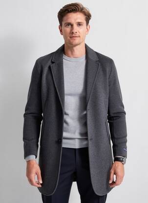 Palton lung mâneci lungi fără glugă gri LEE COOPER bărbat