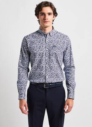 Cămașă cu mâneci lungi imprimeu fantezie albastru LEE COOPER bărbat