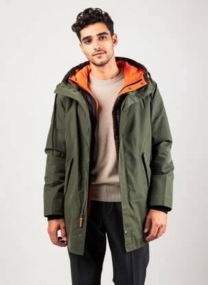 Parka mâneci lungi cu glugă verde IRON AND RESIN bărbat