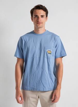 Tricou bio mâneci scurte albastru IRON AND RESIN bărbat