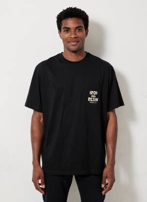 Tricou elasticitate mâneci scurte negru IRON AND RESIN bărbat