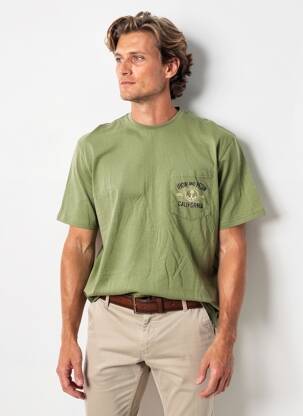 Tricou bio mâneci scurte verde IRON AND RESIN bărbat