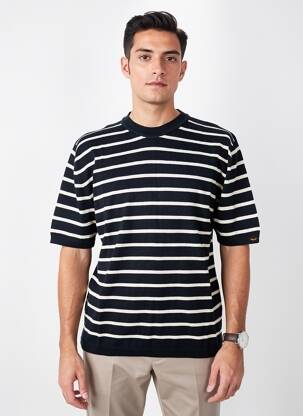 Tricou croială cambrată mâneci scurte negru DAYTONA bărbat