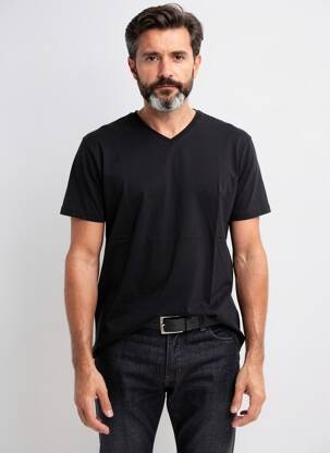 Tricou croială cambrată mâneci scurte negru DAYTONA bărbat