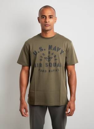 Tricou serigrafie flockată mâneci scurte verde DAYTONA bărbat