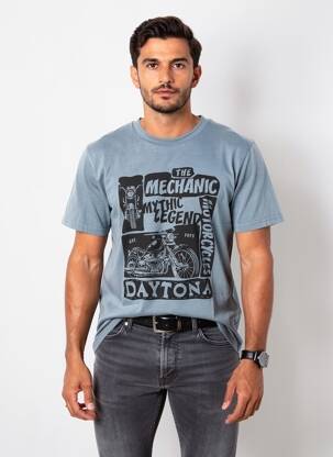 Tricou elasticitate mâneci scurte albastru DAYTONA bărbat