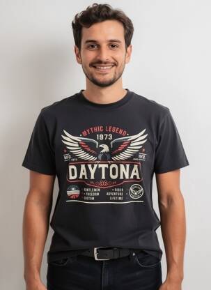 Tricou elasticitate mâneci scurte negru DAYTONA bărbat