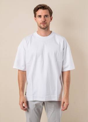 Tricou croială dreaptă mâneci scurte alb DAYTONA bărbat
