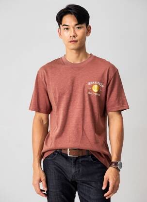 Tricou elasticitate mâneci scurte maro IRON AND RESIN bărbat
