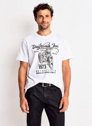 Tricou elasticitate mâneci scurte alb DAYTONA bărbat