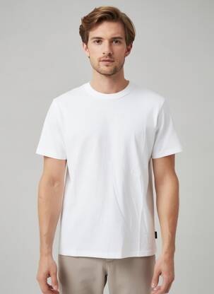 Tricou croială cambrată mâneci scurte alb DAYTONA bărbat
