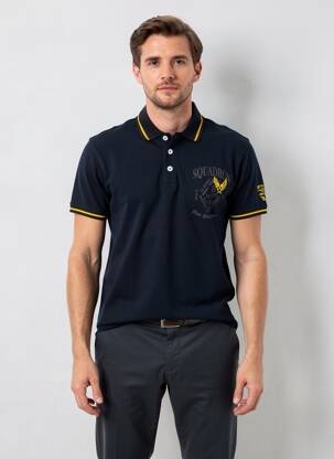 Polo elasticitate mâneci scurte negru DAYTONA bărbat