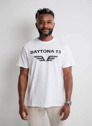 Tricou croială cambrată mâneci scurte alb DAYTONA bărbat