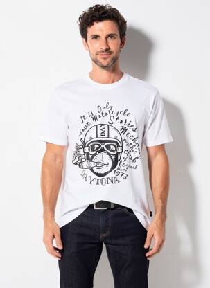 Tricou croială cambrată mâneci scurte alb DAYTONA bărbat
